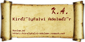 Királyfalvi Adelmár névjegykártya